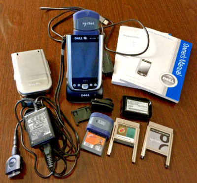 Dell Axim X51 PDA Socket Scanners Dock Adapter Cards Case Manuals Accessories