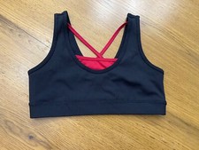 Avia Girls L 10-12 Sports Bra Black/red Great Look NWOT Ribbed Look
