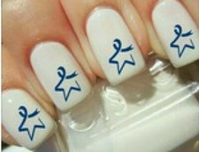 Fancy Blue Star Ribbon Colon Cancer AwarenessNail Art Decals