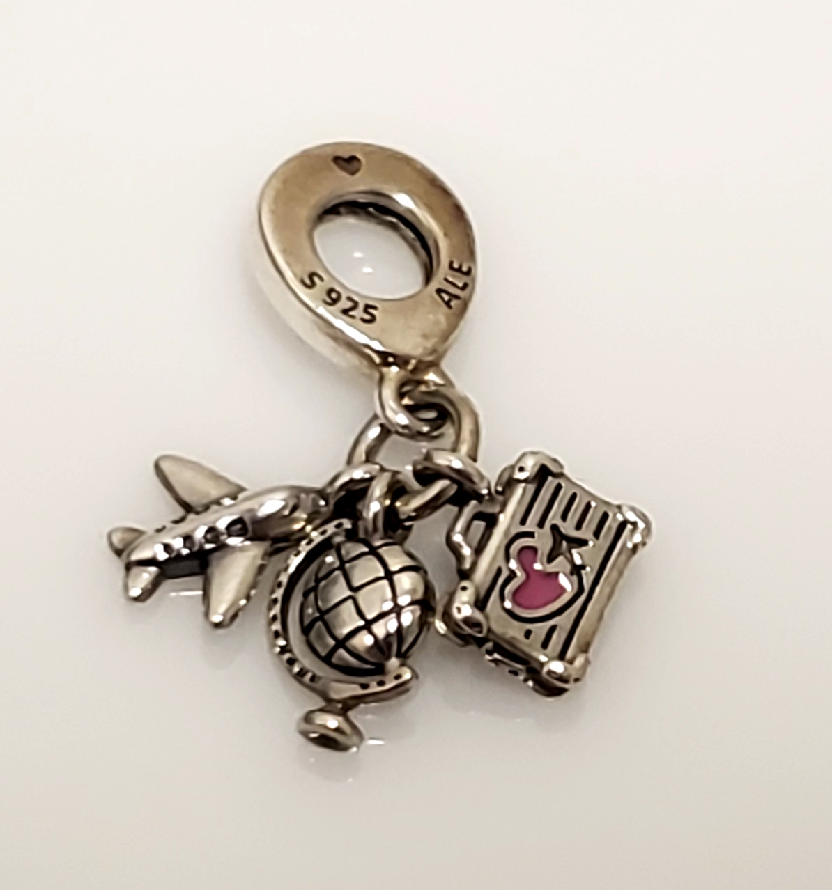 Pandora Sterling Silver Airplane Globe Suitcase Travel Charm 799435C01
