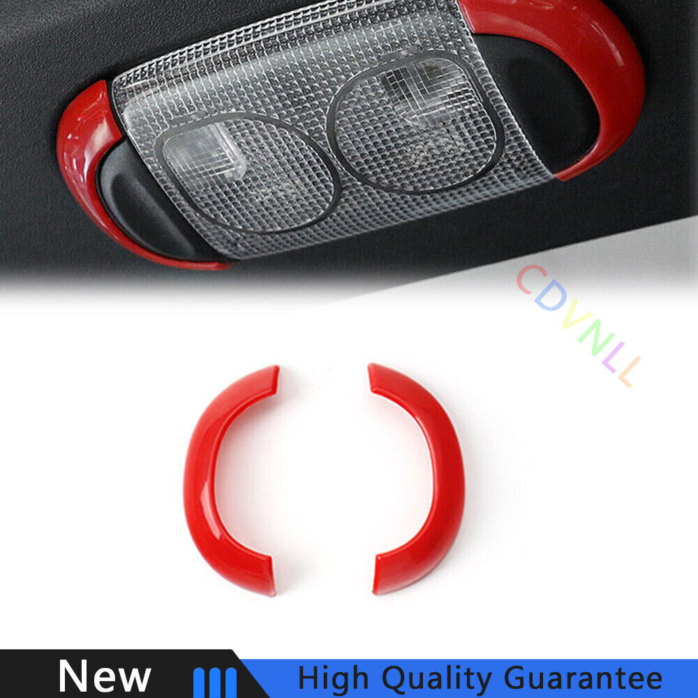 Fit For Jeep Wrangler JK 2011-2017 Bright Red Reading Light Lamp Frame Trim 2PCS