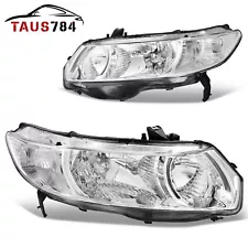 Chrome Clear Headlights Assembly For 2006-2011 Honda Civic Coupe 2Dr Coupe 06-11