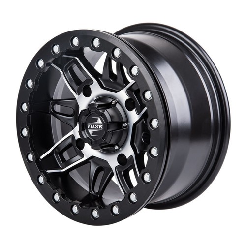 TUSK 4/156 Wasatch Beadlock Wheel 15x7 5.0 + 2.0 Machined/Black fits KRX 1000 - Picture 2 of 8