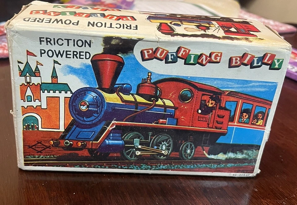 Daiya Puffing Billy Tin Litho Engine 753 Tren accionado por fricción con caja Japón Foto 2 de 4