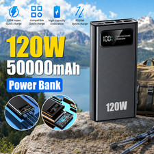 120W 50000mAh Power Bank 2 USB Fast Charging Portable Charger USB-C Quick Charge