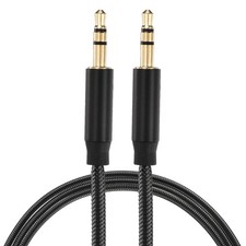 AUX Cable, 3.5mm Nylon Braided Audio Cord, 3.3 ft Male to Male Black