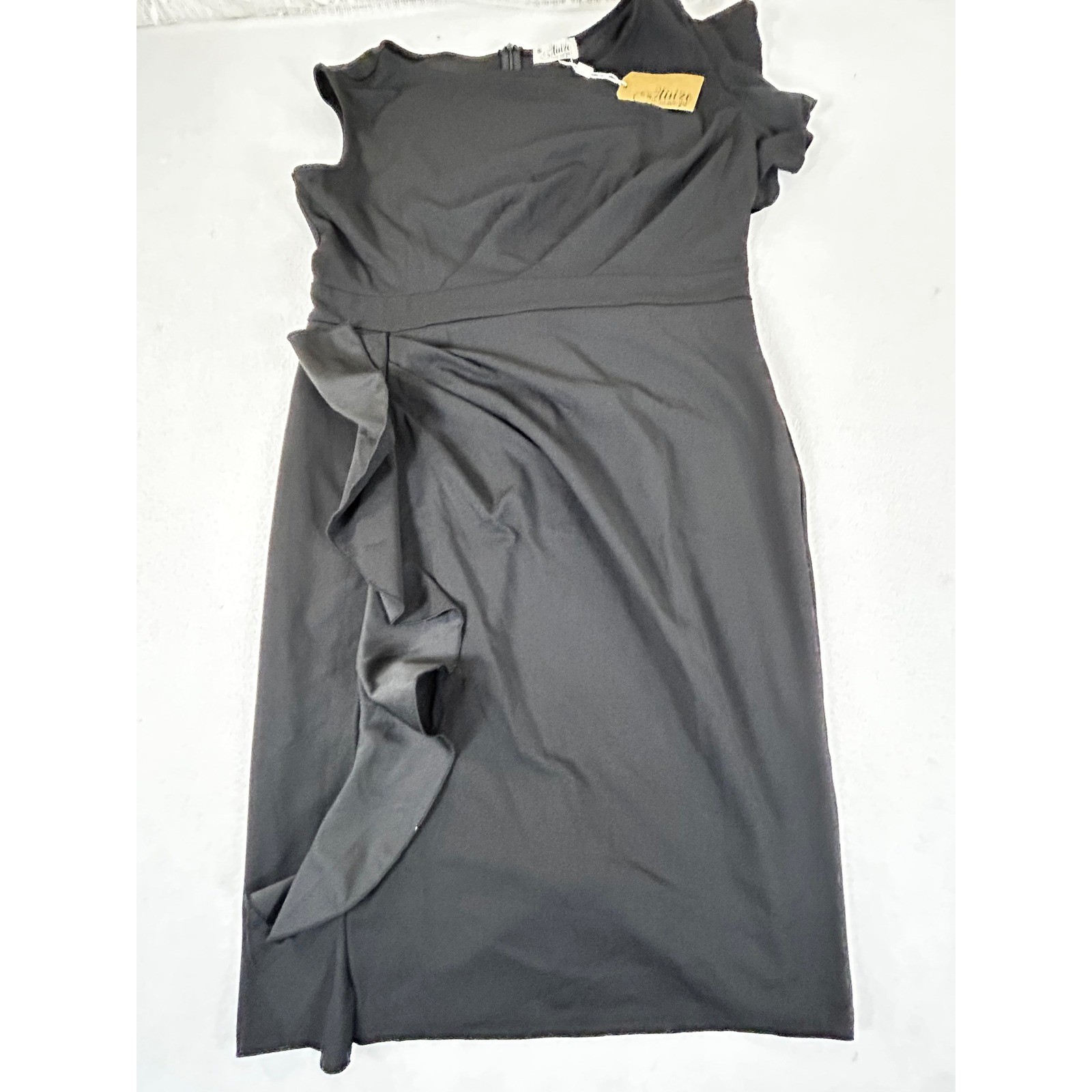 Aisize Black Ruffle Sleeve Sheath Dress Women's Size 2XL