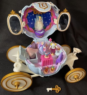 Vintage Polly Pocket BlueBird Toys Cinderella Coach 1999 - With Key & Characters