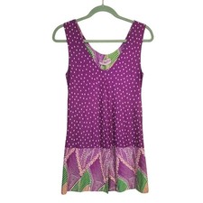 MALIBU MEDIA CALIFORNIA 70s Polka Dot Abstract Mini Dress swim cover