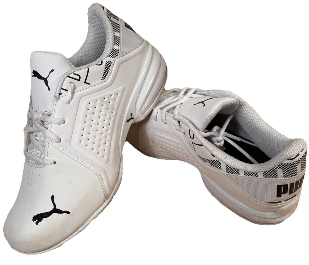 PUMA Viz Runner Repeat White Size 7.5 Pre-Owned Great Condition  
