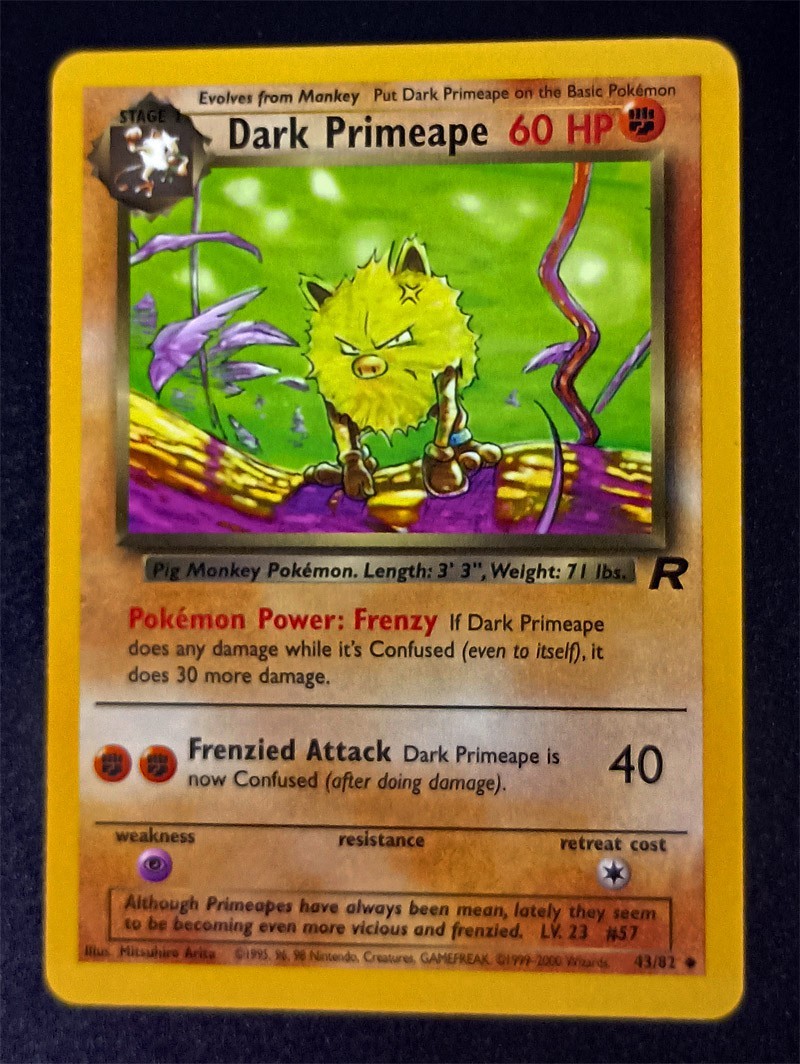 Dark Primeape 43/82 Uncommon Non Holo Team Rocket NM with Free eBay Shipping
