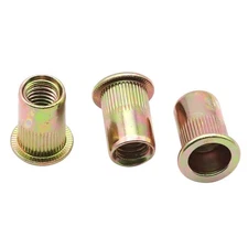 Rivet Nut M5 50 Pack Knurled Body Carbon Steel Yellow Zinc Plated Nut Insert
