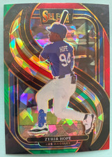 2025 Panini Select Baseball Red & Green Cracked Ice #186 Zyhir Hope