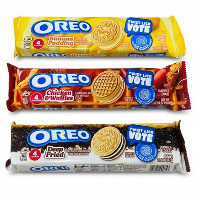 OREO Limited Edition Cookies, Banana Pudding, Deep Fried & Chicken & Waffles, 3-