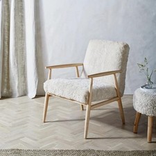 The White Company Luxurious Curly Pearl Sheepskin Chair Cosy Elegant Seating