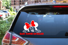 Baby Minnie on Board - Cute Vinyl Decal Sticker for Cars - 6105