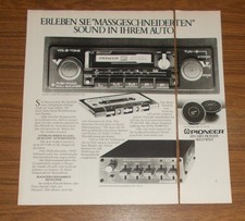 Rara Pubblicità Vintage PIONEER KP-9300 HiFi Cassette Autoradio AD-30 1979