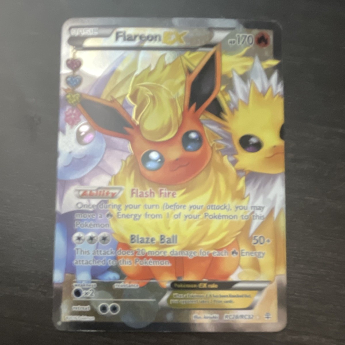 Pokémon Flareon EX Full Art Ultra Rare RC28/RC32 Generations Holo 