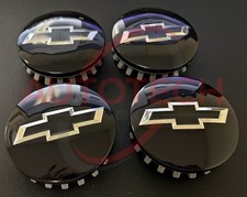 4pcs Black Chevy Wheel Center Caps 22837060 83mm 3.25 Tahoe Suburban
