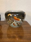 Vintage Handpainted & Decorated Birds And Flowers Glass Middle Piece For Lamp  — photo 2