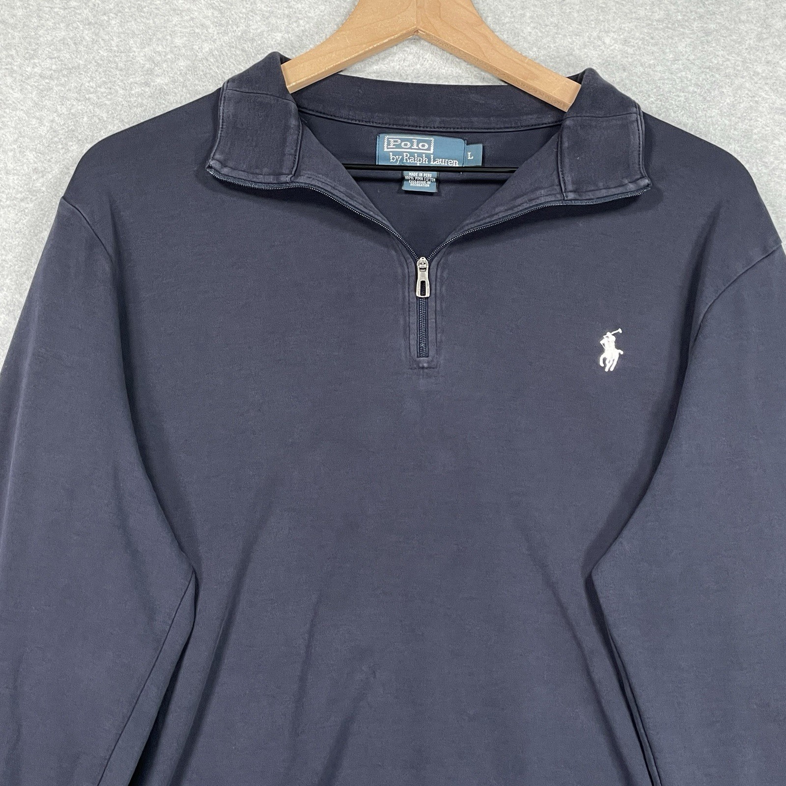 Polo Ralph Lauren Camicia L Blu Leggera Elasticizzata Pony Preppy Pima Cotone Golf