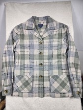 VTG 80s PENDLETON 100 Wool Tweed Plaid Lightweight Shirt Men's Size Medium