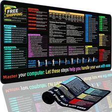 Excel Cheat Sheet Desk Pad Mat 11.8X31.5In - XL Excel Formulas Mouse Pad