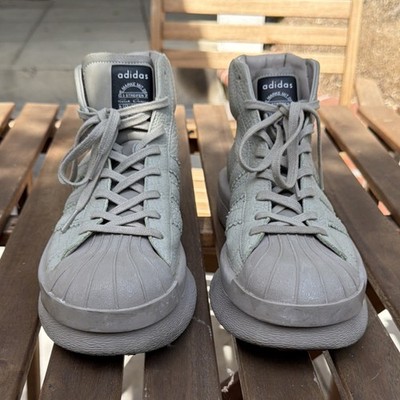 adidas Rick Owens Mastodon High Top light Green Leather Sneakers Autumn 2016