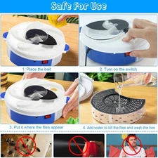 Electric Fly Trap Automatic Fly Catcher Rotating Fly Pest Repellent Kitchen Tool