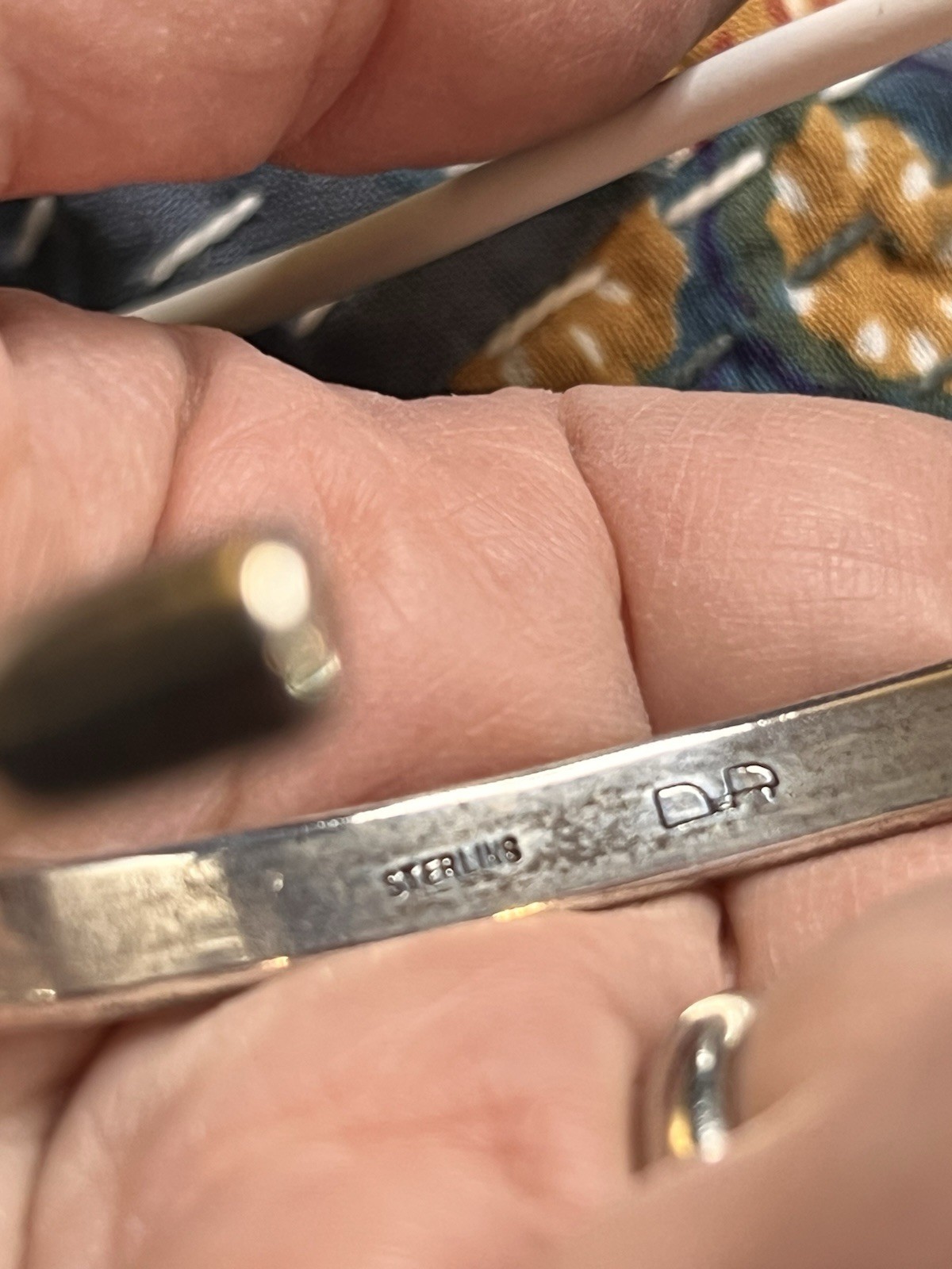 Sterling Native American Signed Cuff Bracelet 65 … - image 7