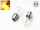 PY21W LED bulbs yellow orange turn signals utility cars 2pcs BAU15S