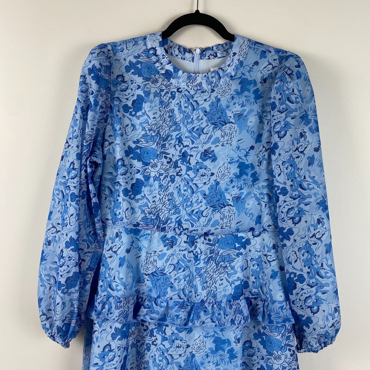 hyacinth house blue chintz clarice bows dress The Margot Dress | Pink Scallop Bow Chintz / XXL main image 0