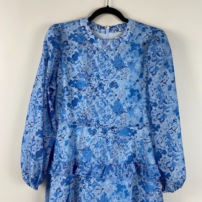 abbis blue dress broad city Avalon Royal Blue & Green Abstract Print Dress main image 1
