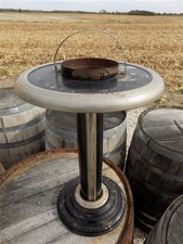 smoking stand ashtray Antique Art Deco Floor Standing Smoking Ashtray Stand with Wood Tray — listing 5