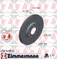 2X Zimmermann Bremsscheibe Sport Z 430.1498.52 FüR Opel Vectra Signum Saab Fiat