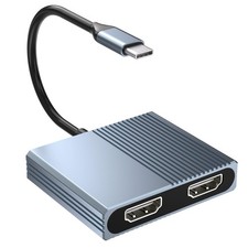 USB to Dual HDMI Adapter for Dell/HP/MacBook, HDMI Splitter Extended Display,...