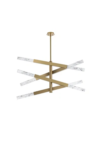 Elegant Lighting Ari 4-Bar Pendant in Satin Gold - Picture 7 of 8