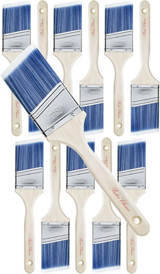 Bates- Paint Brushes, 2.5-Inch, 12 Pack, Angle Brushes, Treated Wood Handle, Wal