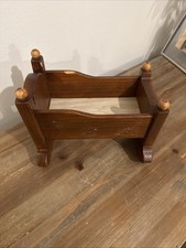 Vintage Style wooden rocking cradle Stained a dark brown & rustic design