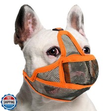 Coppthinktu Short Snout Dog Muzzle, Breathable Mesh French Bulldog Muzzle Ful