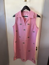 Plaza South Sleeveless Polo Dress with Classic Collar Alligator Prints - Size 8