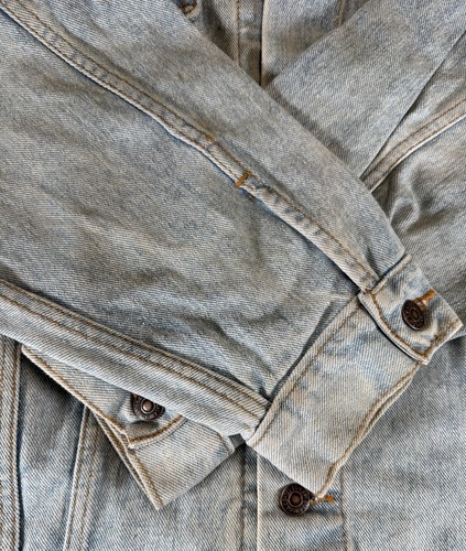 Levi Denim Jacket Men’s XL Light Wash Blue Vintage Button Up Retro Y2K Pockets - Picture 3 of 20