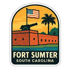 Fort Sumter South Carolina Sticker Decal Vinyl Die-Cut Symbolic Landmark Design