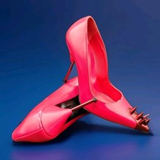 Alexander McQueen Heels Punk Spikes Stud Red Pointed EU-38 US-8 Sold-Out Read