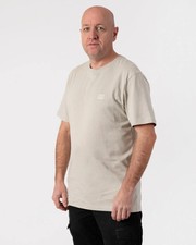 Image of BOSS Orange Tales Mens Cotton-Jersey T-shirt With Logo Patch - Light Beige 271