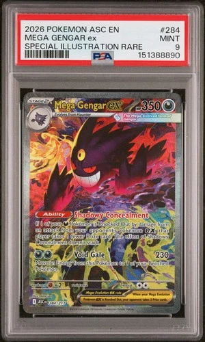 2026 POKEMON ASC EN-SPECIAL ILLUSTRATION RARE #284 MEGA GENGAR EX PSA 9