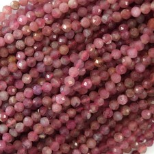 Natural Genuine Faceted Pink Red Ruby Round Beads 15.5" Strand 3mm 4mm