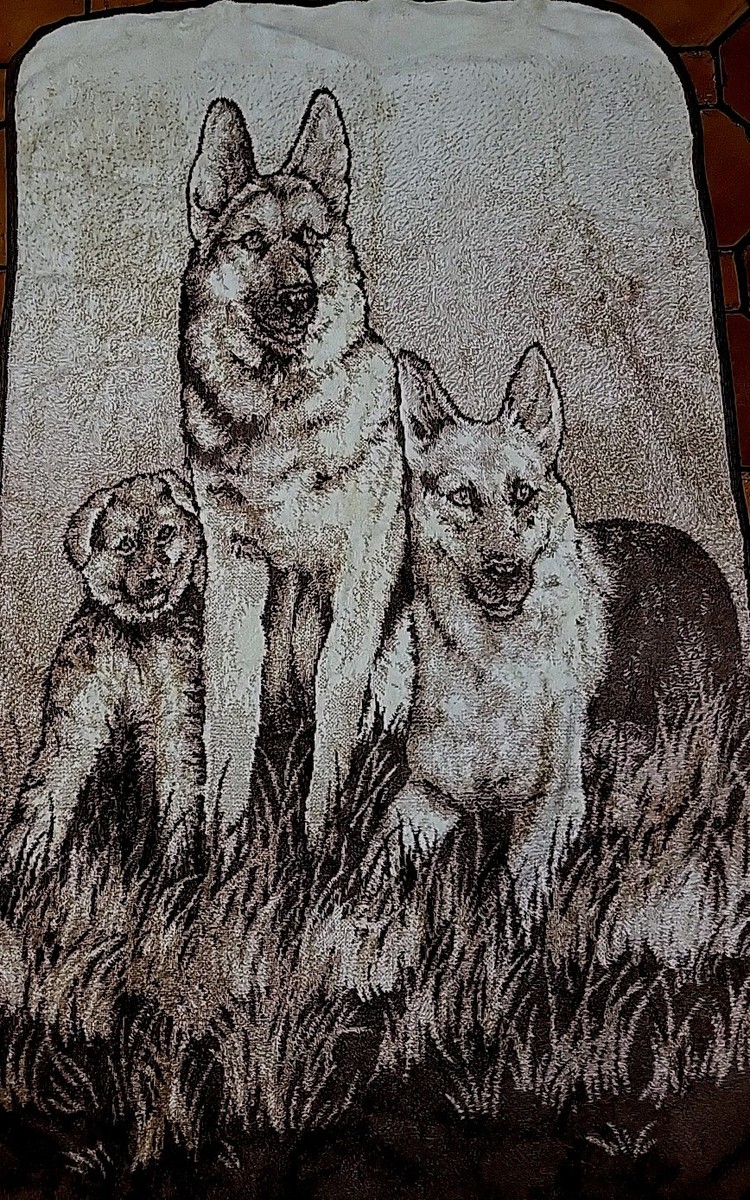 ・Germanshepherd・１９７４〜・１６×２０・ Copen・ Vtg San Marcos Blanket Reversable German Shepherds Dogs Puppy