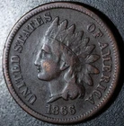 1866 INDIAN HEAD CENT - FINE