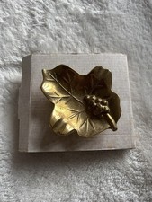 Brass Leaf Ashtray Pin Dish Vintage, Key Dish, Trinket Dish, Ring Holder New